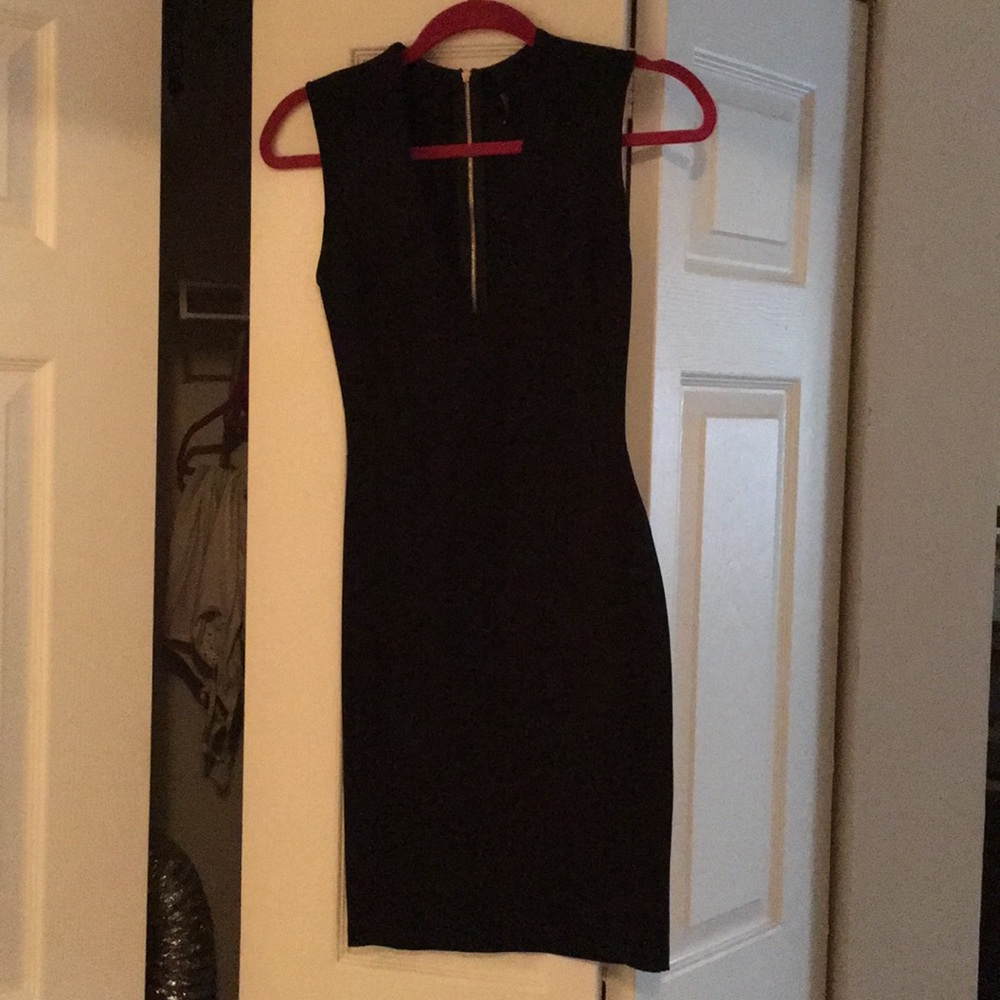 Black midi length dress